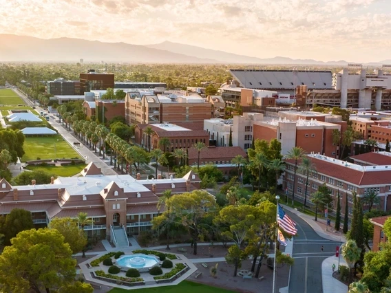 overhead shot of the university of arizona campus