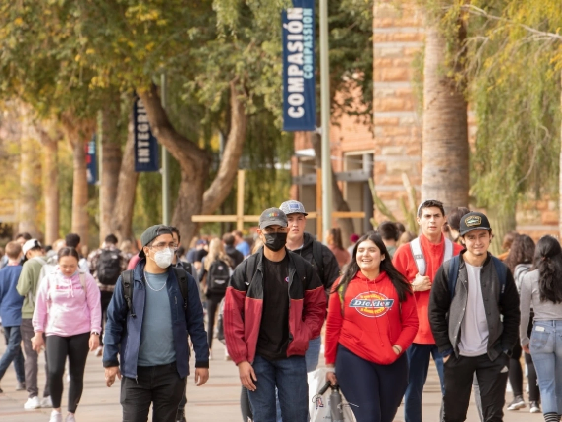 students on campus