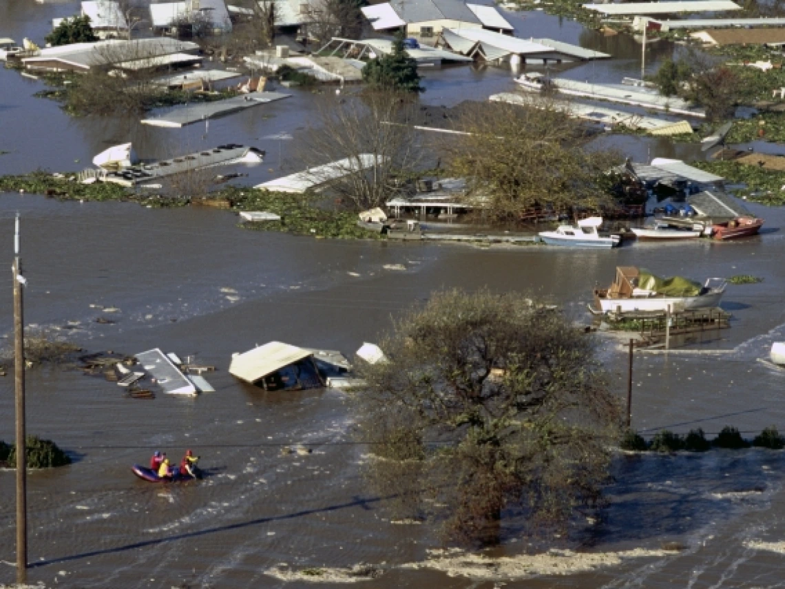 a flooded neighborhood