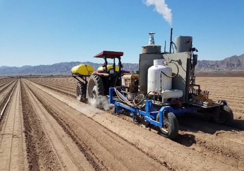 tractor with attached machine