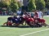 rugby players huddle